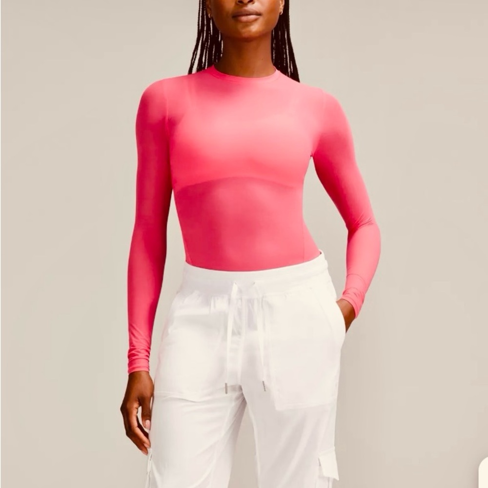 Lululemon Athletica Orange Pink Fitted Bodysuit